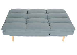 Schlafsofa Gästebett Schlafcouch Couch Schlaffunktion Liegefläche 180x110cm blau-grau