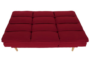 Schlafsofa Gästebett Schlafcouch Couch Schlaffunktion Liegefläche 180x110cm bordeaux