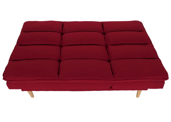 Schlafsofa Gästebett Schlafcouch Couch Schlaffunktion Liegefläche 180x110cm bordeaux