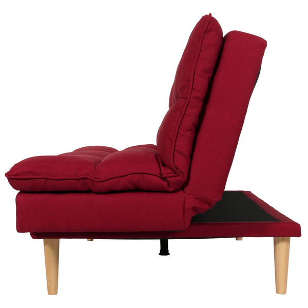 Schlafsofa Gästebett Schlafcouch Couch Schlaffunktion Liegefläche 180x110cm bordeaux