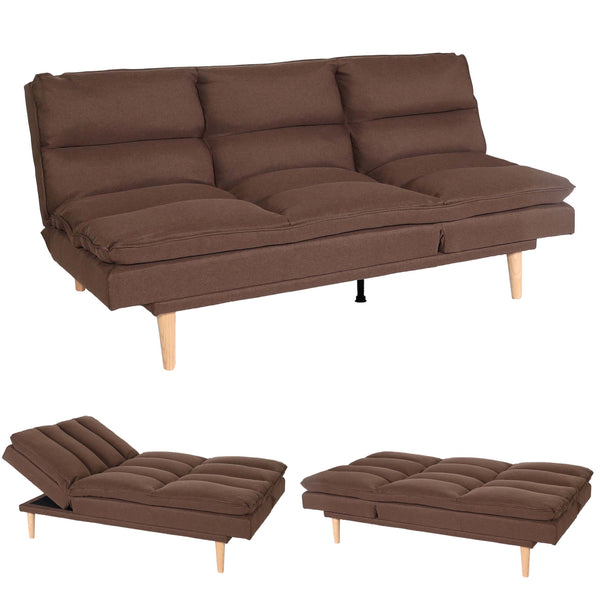 Schlafsofa Gästebett Schlafcouch Couch Schlaffunktion Liegefläche 180x110cm braun