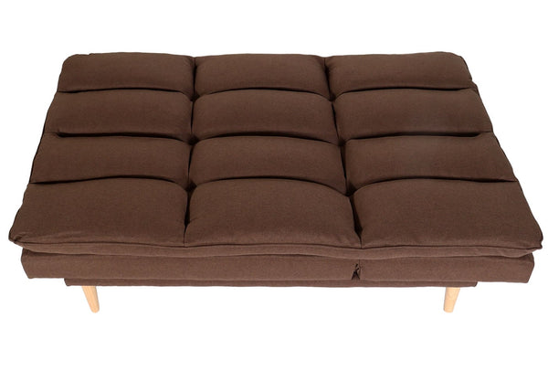 Schlafsofa Gästebett Schlafcouch Couch Schlaffunktion Liegefläche 180x110cm braun