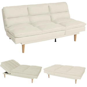 Schlafsofa Gästebett Schlafcouch Couch Schlaffunktion Liegefläche 180x110cm creme