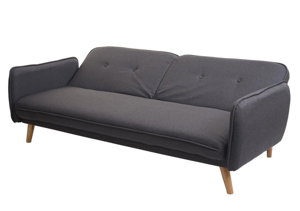 Schlafsofa Couch Klappsofa Gästebett Bettsofa Schlaffunktion 185cm anthrazit-grau