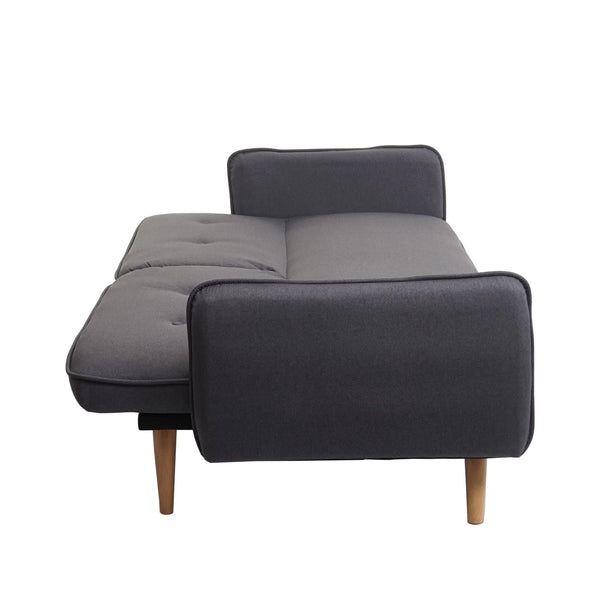 Schlafsofa Couch Klappsofa Gästebett Bettsofa Schlaffunktion 185cm anthrazit-grau