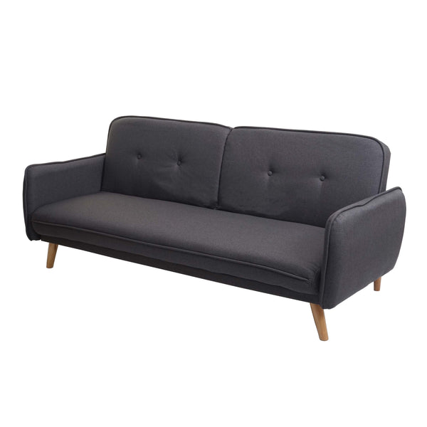 Schlafsofa Couch Klappsofa Gästebett Bettsofa Schlaffunktion 185cm anthrazit-grau