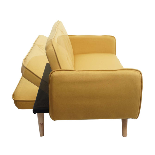 Schlafsofa Couch Klappsofa Gästebett Bettsofa Schlaffunktion 185cm gelb