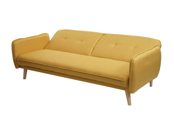 Schlafsofa Couch Klappsofa Gästebett Bettsofa Schlaffunktion 185cm gelb