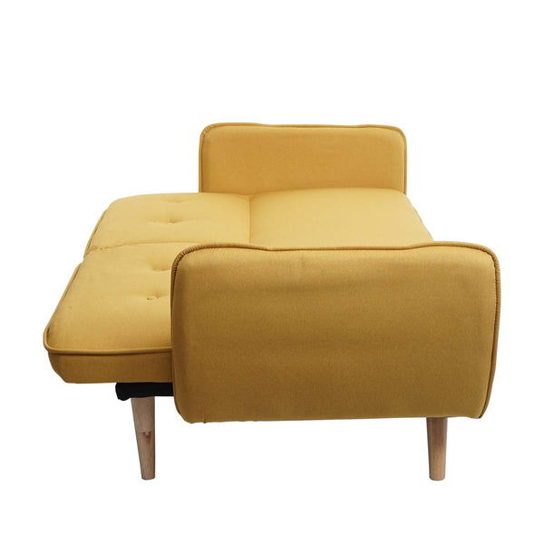 Schlafsofa Couch Klappsofa Gästebett Bettsofa Schlaffunktion 185cm gelb