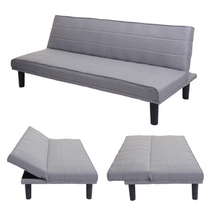 Schlafsofa Couch Klappsofa Gästebett Bettsofa Schlaffunktion 165cm grau