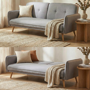 Schlafsofa Couch Klappsofa Gästebett Bettsofa Schlaffunktion 185cm grau