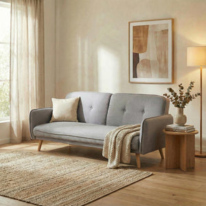 Schlafsofa Couch Klappsofa Gästebett Bettsofa Schlaffunktion 185cm grau