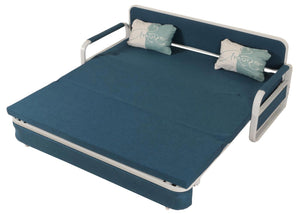 Schlafsofa Schlafcouch Sofa Bettkasten Liegefläche 190x185cm Stoff dunkelblau