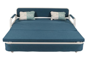 Schlafsofa Schlafcouch Sofa Bettkasten Liegefläche 190x185cm Stoff dunkelblau