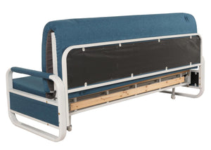 Schlafsofa Schlafcouch Sofa Bettkasten Liegefläche 190x185cm Stoff dunkelblau