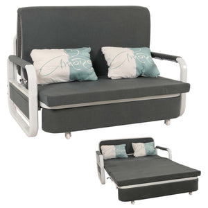 Schlafsofa Schlafcouch Sofa Bettkasten Liegefläche 130x185cm Stoff dunkelgrau