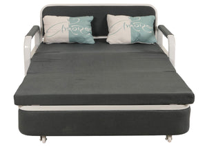 Schlafsofa Schlafcouch Sofa Bettkasten Liegefläche 130x185cm Stoff dunkelgrau