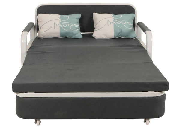 Schlafsofa Schlafcouch Sofa Bettkasten Liegefläche 130x185cm Stoff dunkelgrau