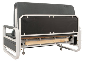Schlafsofa Schlafcouch Sofa Bettkasten Liegefläche 130x185cm Stoff dunkelgrau