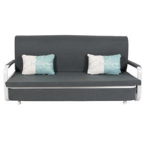 Schlafsofa Schlafcouch Sofa Bettkasten Liegefläche 190x185cm Stoff dunkelgrau
