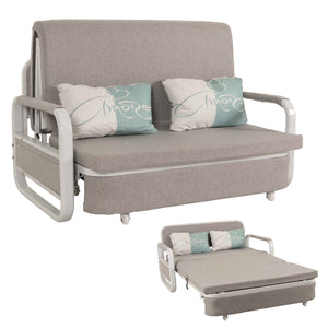 Schlafsofa Schlafcouch Sofa Bettkasten Liegefläche 130x185cm Stoff hellgrau