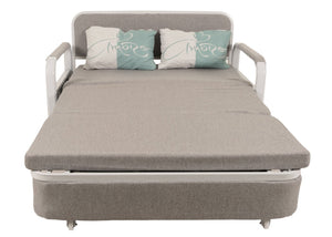 Schlafsofa Schlafcouch Sofa Bettkasten Liegefläche 130x185cm Stoff hellgrau