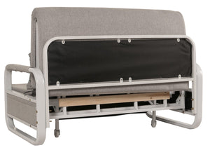 Schlafsofa Schlafcouch Sofa Bettkasten Liegefläche 130x185cm Stoff hellgrau