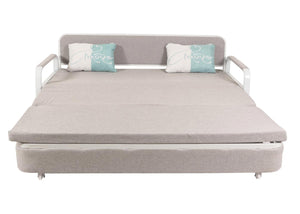 Schlafsofa Schlafcouch Sofa Bettkasten Liegefläche 190x185cm Stoff hellgrau