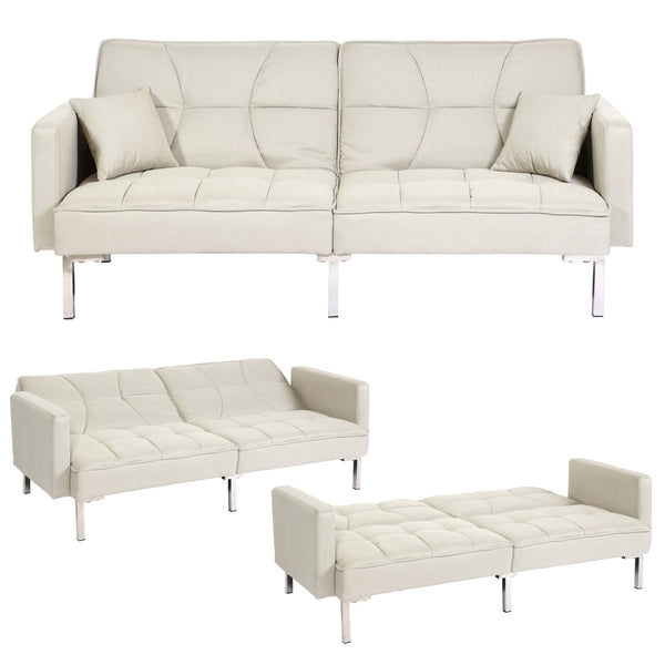 Schlafsofa Schlafcouch Bettsofa Gästebett Liegefläche 170x104cm creme-beige