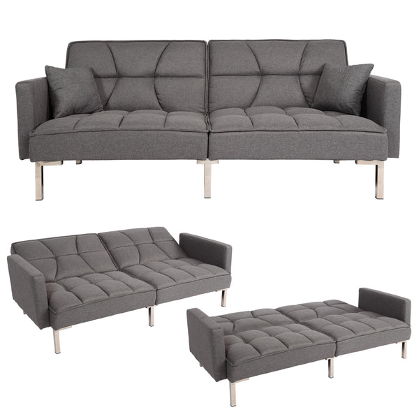 Schlafsofa Schlafcouch Bettsofa Gästebett Liegefläche 170x104cm grau