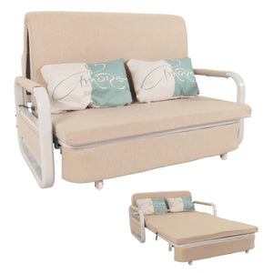 Schlafsofa Schlafcouch Couch Schlaffunktion Bettkasten 130x185cm beige