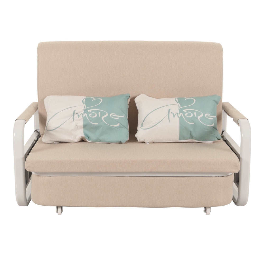 Schlafsofa Schlafcouch Couch Schlaffunktion Bettkasten 130x185cm beige