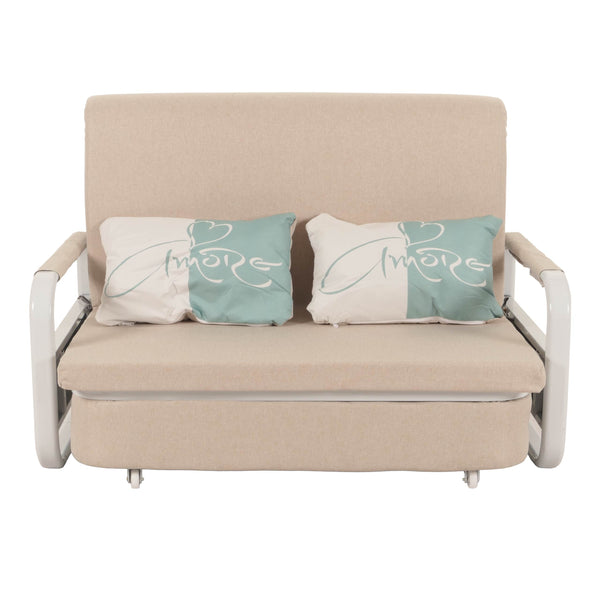 Schlafsofa Schlafcouch Couch Schlaffunktion Bettkasten 130x185cm beige