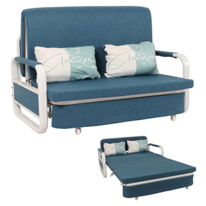 Schlafsofa Schlafcouch Couch Schlaffunktion Bettkasten 130x185cm dunkelblau