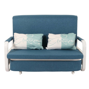 Schlafsofa Schlafcouch Couch Schlaffunktion Bettkasten 130x185cm dunkelblau