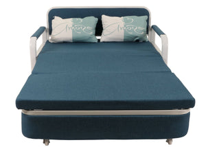 Schlafsofa Schlafcouch Couch Schlaffunktion Bettkasten 130x185cm dunkelblau