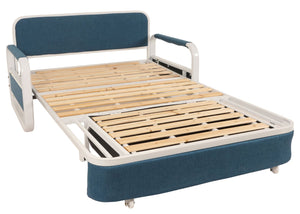 Schlafsofa Schlafcouch Couch Schlaffunktion Bettkasten 130x185cm dunkelblau