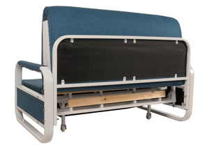 Schlafsofa Schlafcouch Couch Schlaffunktion Bettkasten 130x185cm dunkelblau