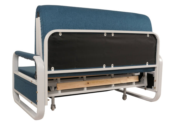 Schlafsofa Schlafcouch Couch Schlaffunktion Bettkasten 130x185cm dunkelblau