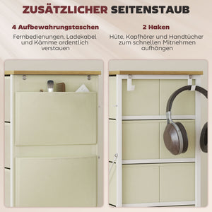 Schlafzimmer Kommode mit 5 Schubladen und Haken beige