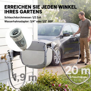 Schlauchbox Gartenschlauch automatisch schwenkbar 20m