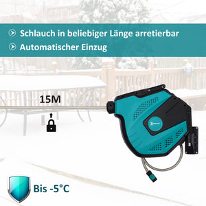 Schlauchtrommel 15m mit Frostschutz 180° schwenkbar