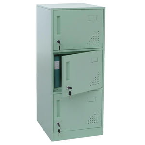 Stahl Schliessfachschrank 3 Türen mintgrün 90x38x45cm