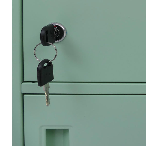 Stahl Schliessfachschrank 3 Türen mintgrün 90x38x45cm