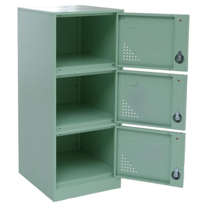 Stahl Schliessfachschrank 3 Türen mintgrün 90x38x45cm