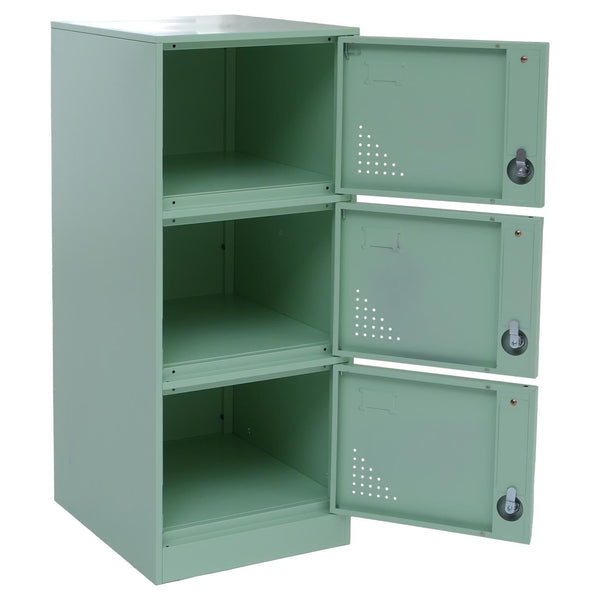 Stahl Schliessfachschrank 3 Türen mintgrün 90x38x45cm