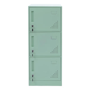 Stahl Schliessfachschrank 3 Türen mintgrün 90x38x45cm