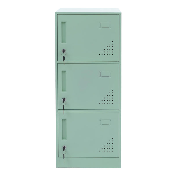 Stahl Schliessfachschrank 3 Türen mintgrün 90x38x45cm