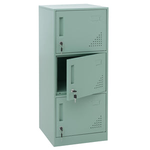 Stahl Schliessfachschrank 3 Türen mintgrün 90x38x45cm