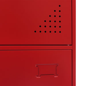 Stahl Schliessfachschrank 3 Türen rot, 90x38x45cm Spind